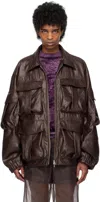 Dries Van Noten Brown Coated Serge Jacket In 701 Rust