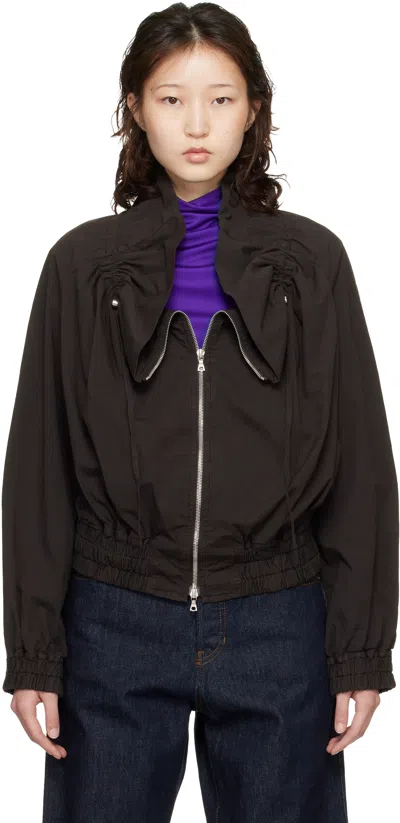 Dries Van Noten Brown Cocoon Bomber Jacket