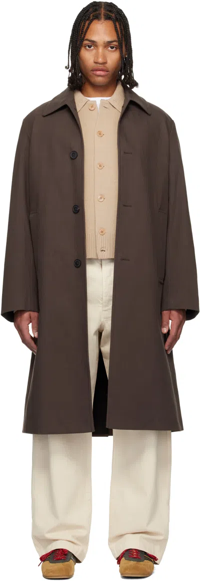 Dries Van Noten Brown Cotton Canvas Coat