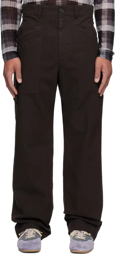 Dries Van Noten Brown Cotton Trousers