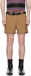Dries Van Noten Brown Creased Shorts In 101 Sand