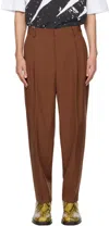 Dries Van Noten Brown Creased Trousers In 701 Rust