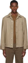 Dries Van Noten Brown Denim Shirt Jacket In Brown