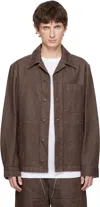 Dries Van Noten Brown Denim Shirt Jacket In Brown