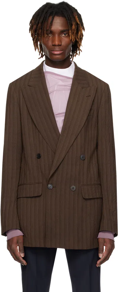 Dries Van Noten Brown Double-breasted Blazer