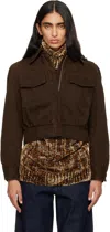 Dries Van Noten Vistam Denim Jacket In Brown