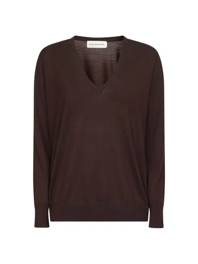 Dries Van Noten Brown Fine Merino Wool Loose-fit Sweater
