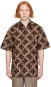 Dries Van Noten Brown Graphic Shirt In 703 Brown