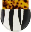 Dries Van Noten Brown Half-moon Mirror In Resine Zebra