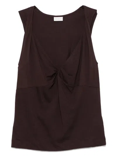 DRIES VAN NOTEN BROWN HANTEX COTTON TANK TOP