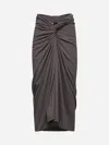 Dries Van Noten Brown Twist-front Draped Midi-skirt