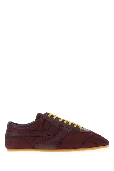 Dries Van Noten Nylon Sneakers Bordeaux In Burgundy