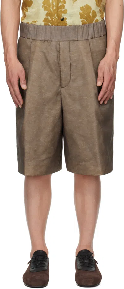 Dries Van Noten Brown Layered Shorts In Brown 703