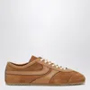Dries Van Noten Women Beige Low-top Sneakers With Two-tone Lace-up In Suede Woman In Brown