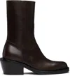Dries Van Noten Brown Leather Boots In Brown