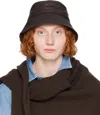 Dries Van Noten Brown Leather Bucket Hat In 704 Dark Brown