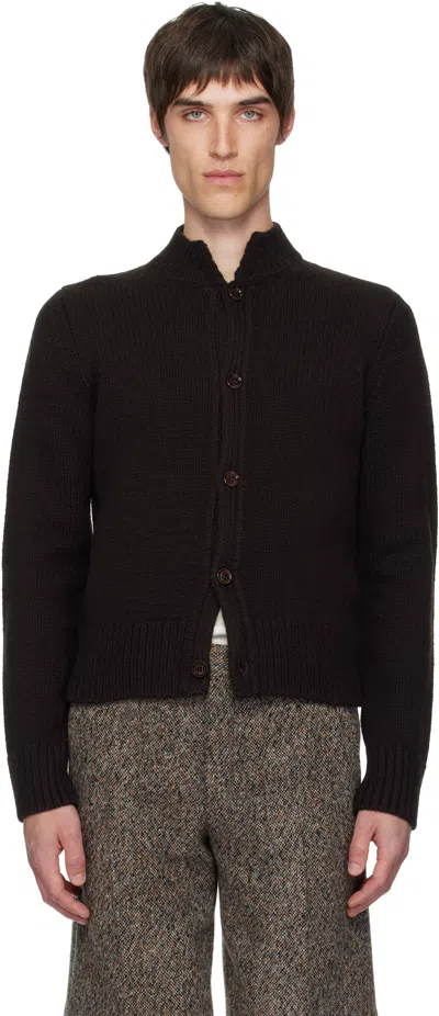 Dries Van Noten Brown Merino Wool Cardigan