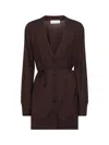 Dries Van Noten Tibati Long Cardigan With Thin Belt Clothing In Brown