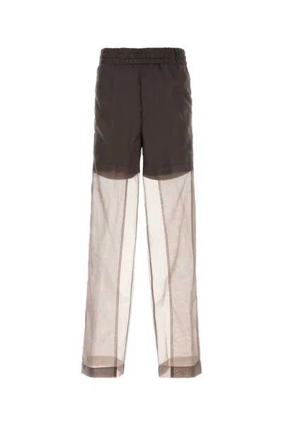Dries Van Noten Brown Organza Pendo Pant