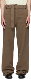 Dries Van Noten Brown Overdyed Sailor Trousers In Brown