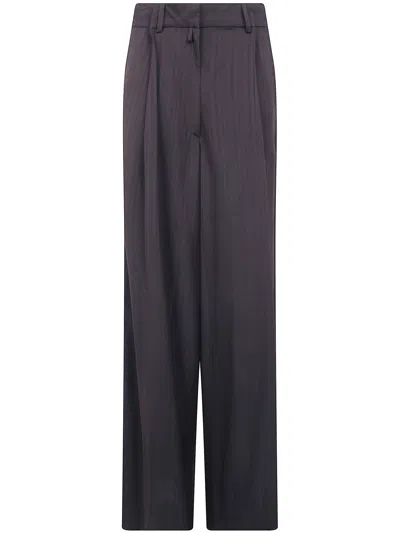 Dries Van Noten Brown Pants "podium" In Gray