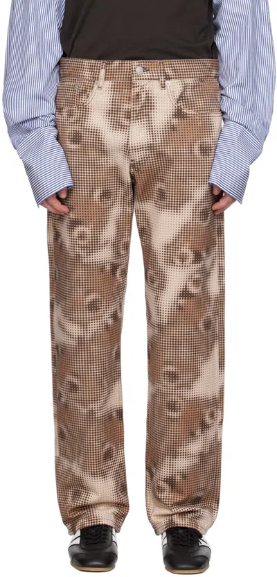 Dries Van Noten Brown Pattern Jeans In 103 Beige