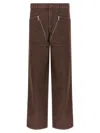 Dries Van Noten Wide Leg Trousers Zip Pockets In Brown