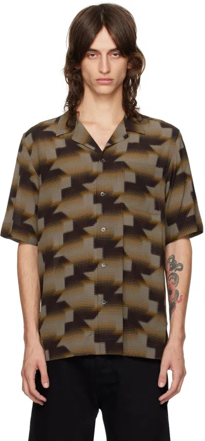 Dries Van Noten Brown Pixel Chain Shirt In 703 Brown