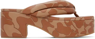 Dries Van Noten Brown Platform Thong Sandals In 703 Brown