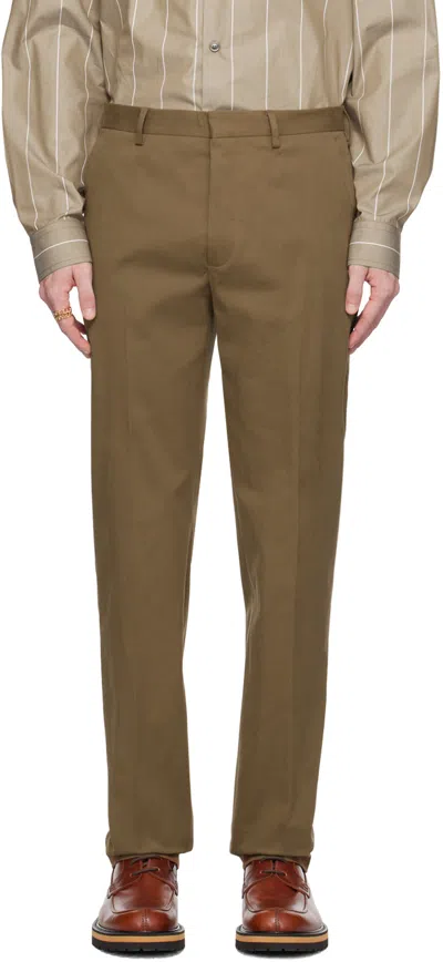 Dries Van Noten Brown Pleat Trousers In 703 Brown