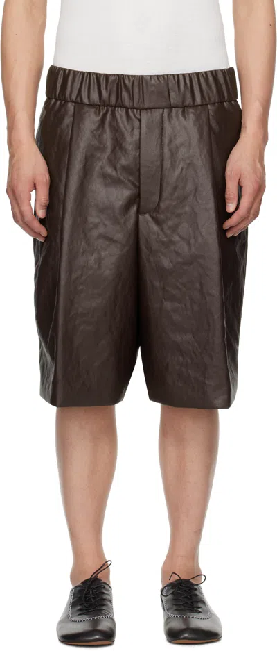 Dries Van Noten Brown Pleated Shorts In 701 Rust