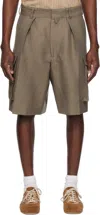 Dries Van Noten Brown Pleated Shorts In 712 Tan
