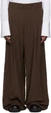 Dries Van Noten Brown Pleated Sweatpants In 703 Brown