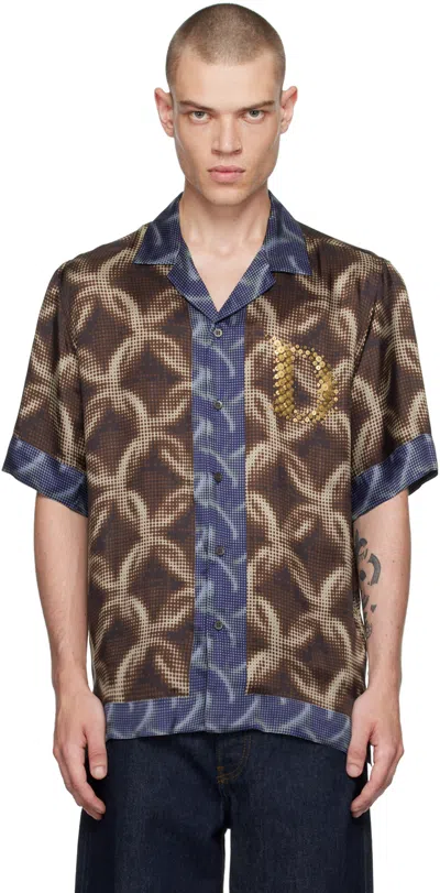 Dries Van Noten Brown Printed Shirt In 975 Dessin A