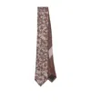 Dries Van Noten Brown Printed Silk Tie