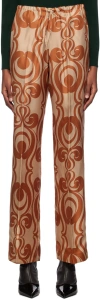 Dries Van Noten Brown Printed Trousers In 703 Brown
