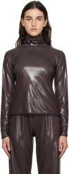 Dries Van Noten Brown Raw Edge Turtleneck In 704 Dark Brown