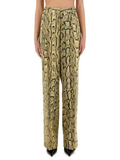 Dries Van Noten Brown Relaxed Flat Front Pants In Multi
