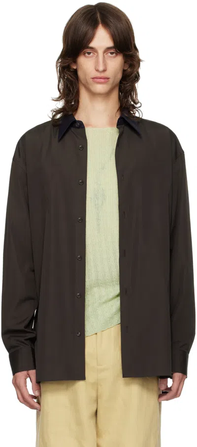 Dries Van Noten Brown Relaxed Shirt In 704 Dark Brown
