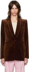 Dries Van Noten Brown Shawl Lapel Blazer In 703 Brown