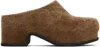 Dries Van Noten Brown Shearling Slip-on Loafers In 704 Dark Brown