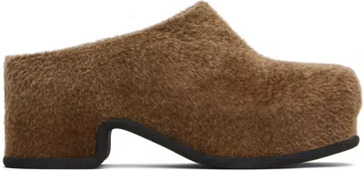 Dries Van Noten Brown Shearling Slip-on Loafers In 704 Dark Brown