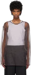 Dries Van Noten Brown Sheer Crew Neck Top In Brown 703