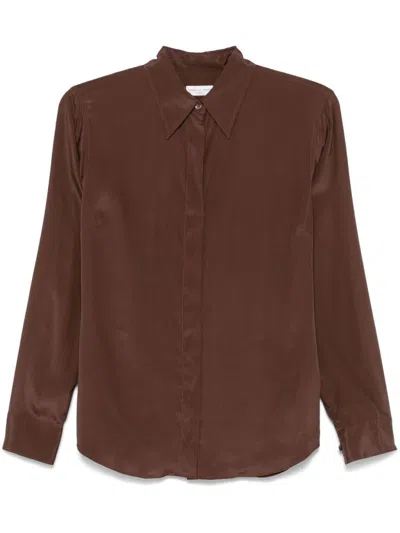 DRIES VAN NOTEN DRIES VAN NOTEN  BROWN SILK BLEND SHIRT