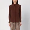 Dries Van Noten 9164 Collared Neck Long Sleeves Shirt In Brown