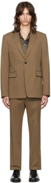 Dries Van Noten Brown Single-breasted Cotton Suit In 703 Brown