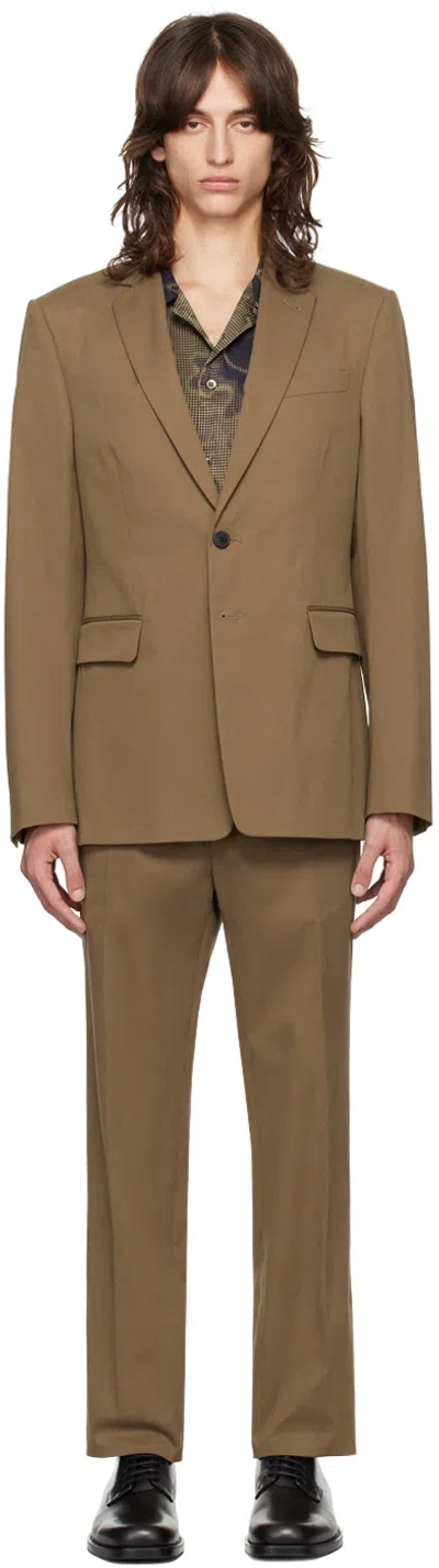 Dries Van Noten Brown Single-breasted Cotton Suit In 703 Brown