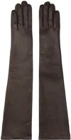 Dries Van Noten Brown Soft Leather Gloves In 703 Brown