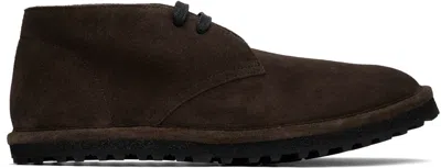 Dries Van Noten Brown Suede Desert Boots In 704 Dark Brown