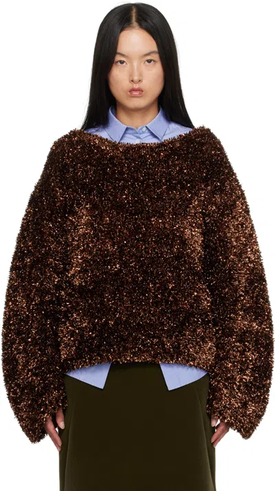 Dries Van Noten Brown Tinsel Sweater In 703 Brown